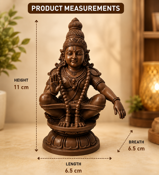MARUTHI 3D Studio Lord Ayyappa Statue (Brown)