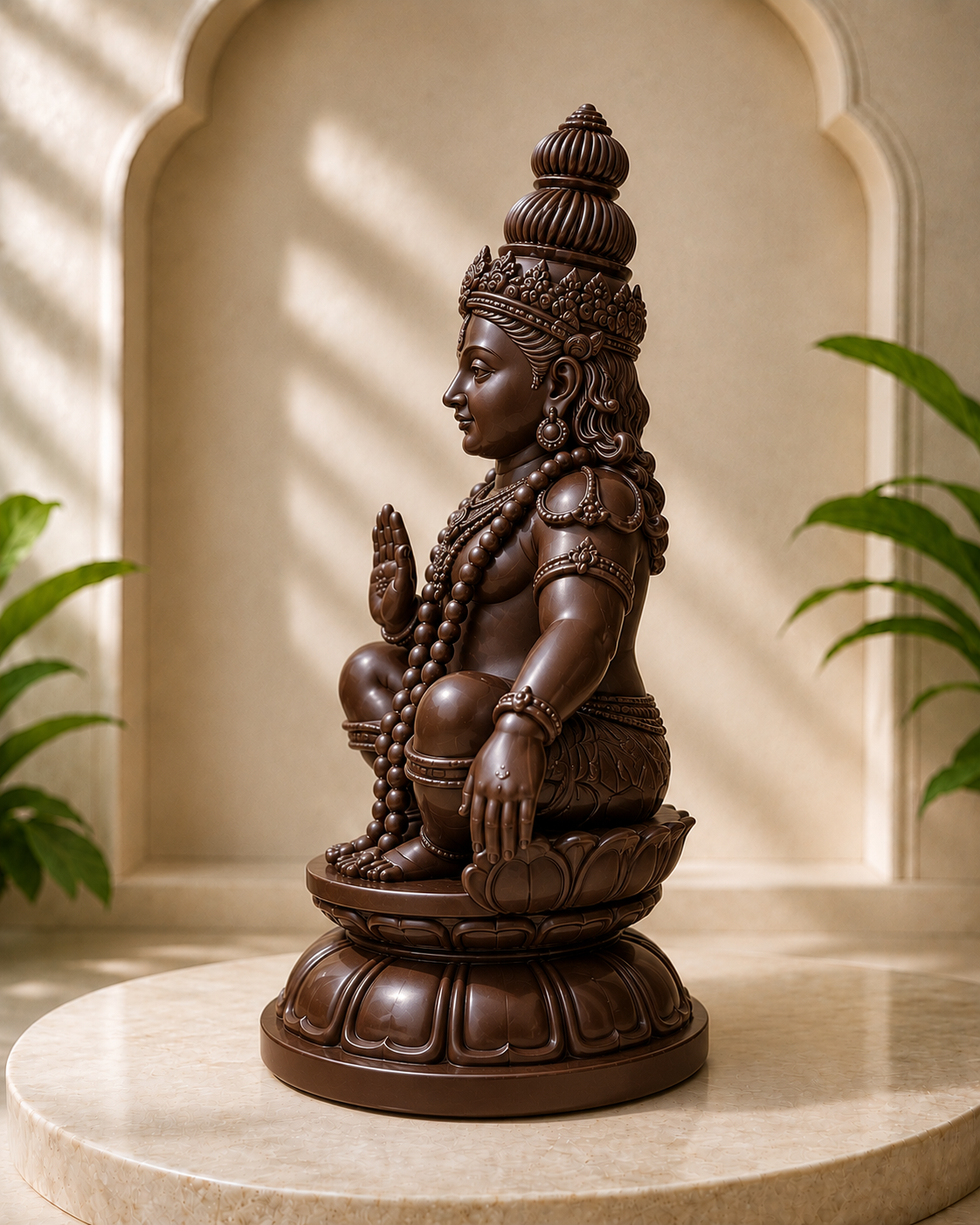 MARUTHI 3D Studio Lord Ayyappa Statue (Brown)