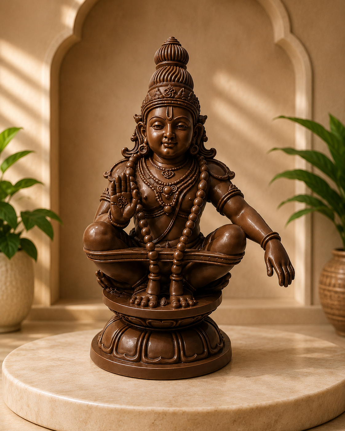 MARUTHI 3D Studio Lord Ayyappa Statue (Brown)