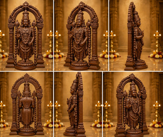 Maruthi 3D Studio Sri Venkateswara Divine Temple Arch Idol – Premium Finish (Brown)