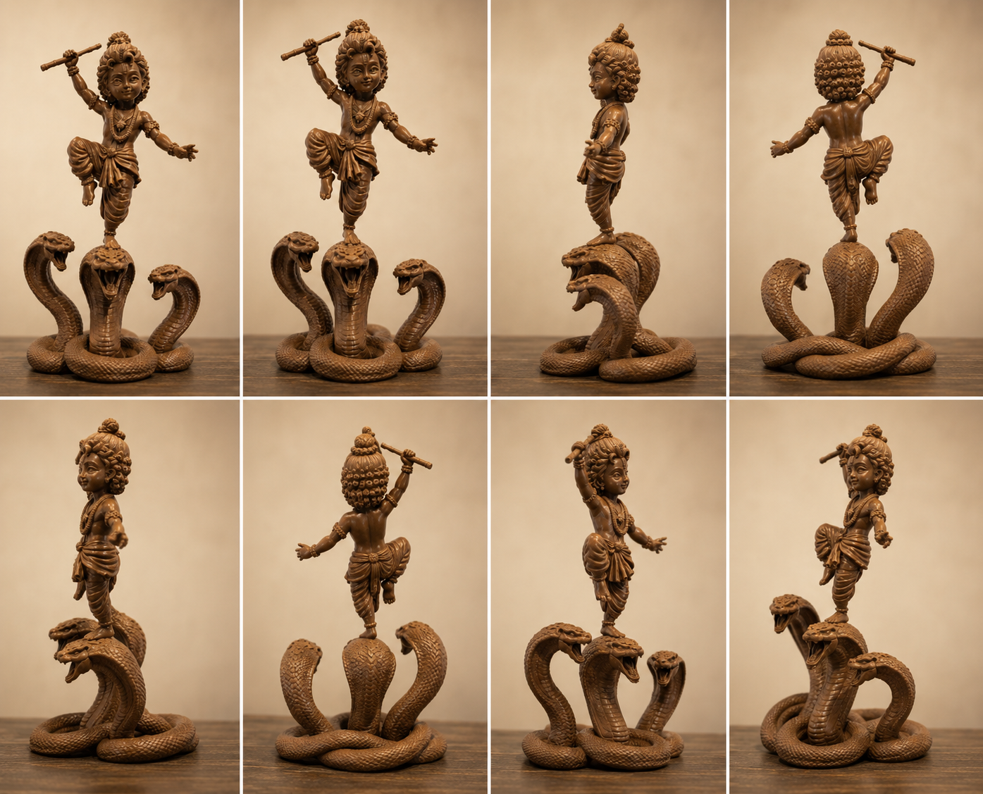 Maruthi 3d Studio Vasuki Sri Krishna 3d Idol (Brown)